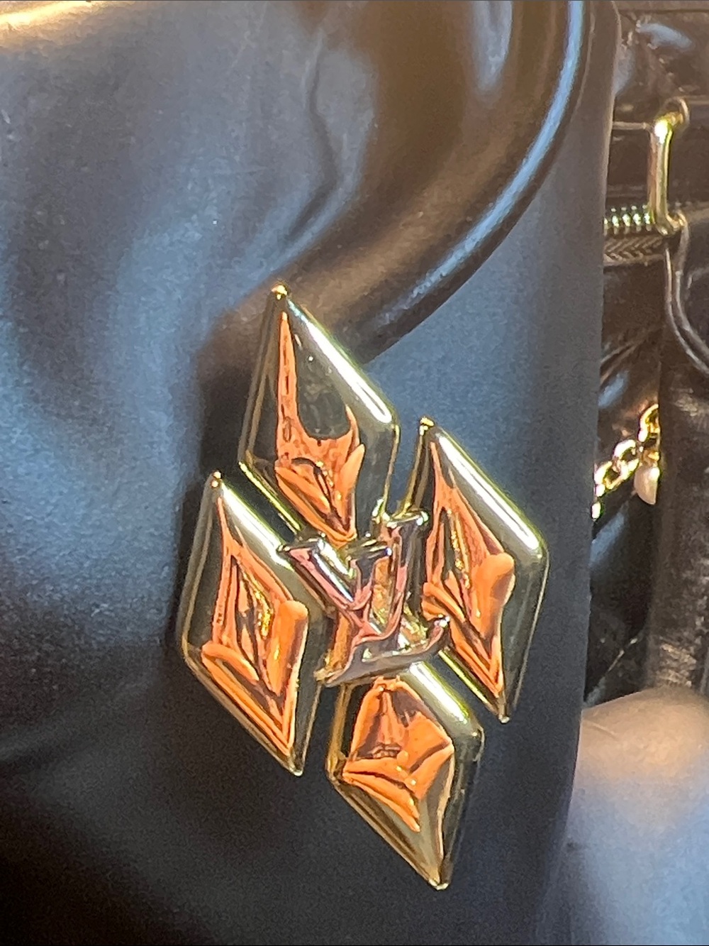Gold-Tone Statement Earrings with Iconic Monogram